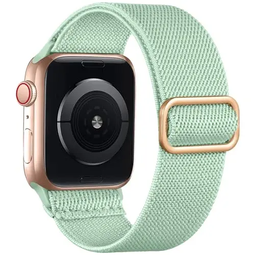 Lerobo Braided Band Compatible with Apple Watch Series 11 10 9 8 7 46mm 45mm 41mm Ultra SE 3 2 1 49mm Series 6 5 4 3 44mm 40mm 38mm 42mm Men iWatch Bands Women Stretchy Nylon Solo Loop Sport Strap - 1