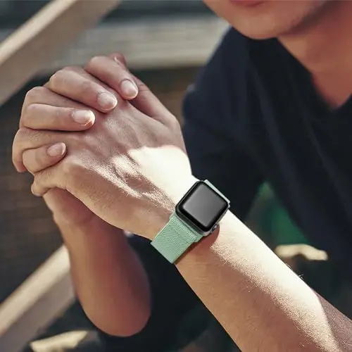 Lerobo Braided Band Compatible with Apple Watch Series 11 10 9 8 7 46mm 45mm 41mm Ultra SE 3 2 1 49mm Series 6 5 4 3 44mm 40mm 38mm 42mm Men iWatch Bands Women Stretchy Nylon Solo Loop Sport Strap - 5