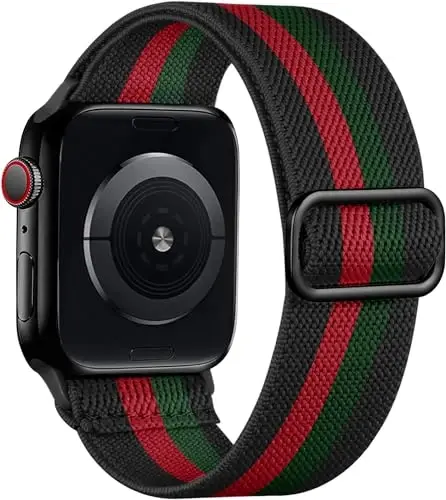 Lerobo Braided Band Compatible with Apple Watch Series 11 10 9 8 7 46mm 45mm 41mm Ultra SE 3 2 1 49mm Series 6 5 4 3 44mm 40mm 38mm 42mm Men iWatch Bands Women Stretchy Nylon Solo Loop Sport Strap - 1