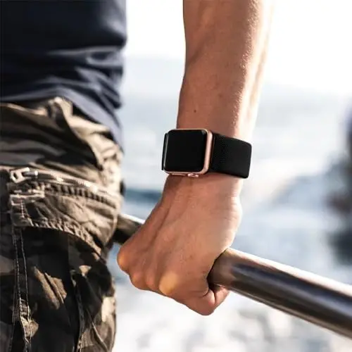 Lerobo Braided Band Compatible with Apple Watch Series 11 10 9 8 7 46mm 45mm 41mm Ultra SE 3 2 1 49mm Series 6 5 4 3 44mm 40mm 38mm 42mm Men iWatch Bands Women Stretchy Nylon Solo Loop Sport Strap - 6