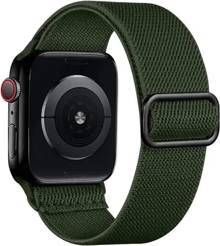 Lerobo Braided Band Compatible with Apple Watch Series 11 10 9 8 7 46mm 45mm 41mm Ultra SE 3 2 1 49mm Series 6 5 4 3 44mm 40mm 38mm 42mm Men iWatch Bands Women Stretchy Nylon Solo Loop Sport Strap - 1