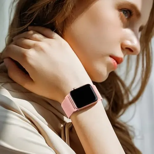 Lerobo Örgülü Kordon Apple Watch Series 11 10 9 8 7 46mm 45mm 41mm Ultra SE 3 2 1 49mm Series 6 5 4 3 44mm 40mm 38mm 42mm Erkek iWatch Kordonları Kadın Esnek Naylon Solo Loop Spor Kayış ile Uyumlu - 7