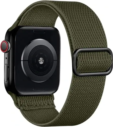 Lerobo Braided Band Compatible with Apple Watch Series 11 10 9 8 7 46mm 45mm 41mm Ultra SE 3 2 1 49mm Series 6 5 4 3 44mm 40mm 38mm 42mm Men iWatch Bands Women Stretchy Nylon Solo Loop Sport Strap - 1