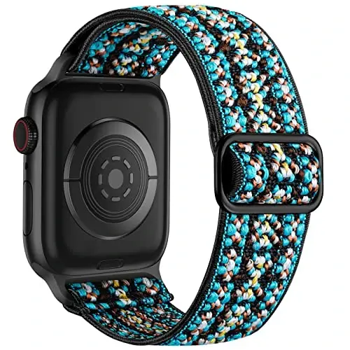 Lerobo Braided Band Compatible with Apple Watch Series 11 10 9 8 7 46mm 45mm 41mm Ultra SE 3 2 1 49mm Series 6 5 4 3 44mm 40mm 38mm 42mm Men iWatch Bands Women Stretchy Nylon Solo Loop Sport Strap - 1