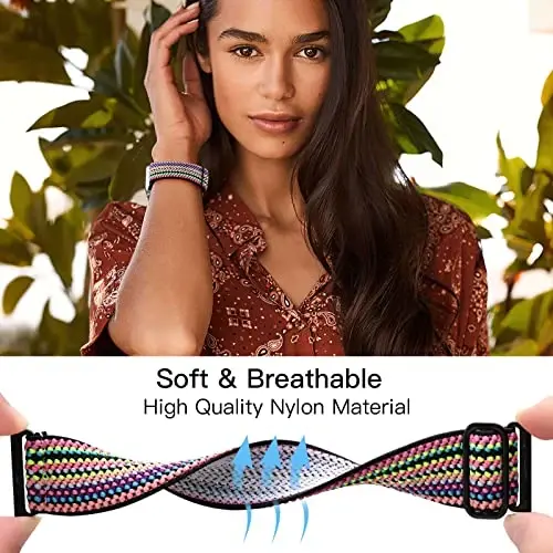 Lerobo Braided Band Compatible with Apple Watch Series 11 10 9 8 7 46mm 45mm 41mm Ultra SE 3 2 1 49mm Series 6 5 4 3 44mm 40mm 38mm 42mm Men iWatch Bands Women Stretchy Nylon Solo Loop Sport Strap - 4