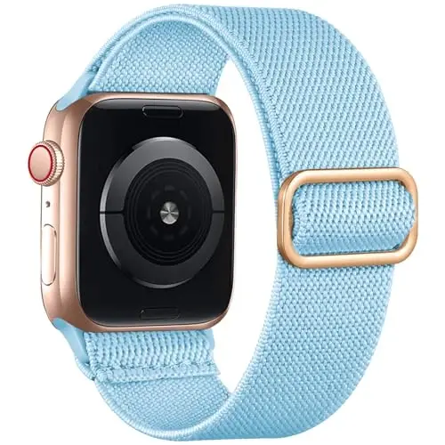 Lerobo Braided Band Compatible with Apple Watch Series 11 10 9 8 7 46mm 45mm 41mm Ultra SE 3 2 1 49mm Series 6 5 4 3 44mm 40mm 38mm 42mm Men iWatch Bands Women Stretchy Nylon Solo Loop Sport Strap - 1