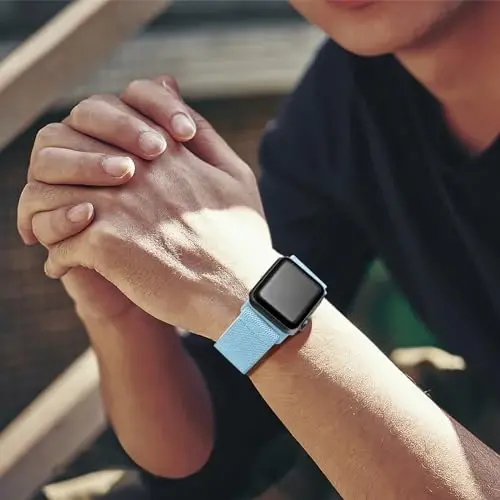 Lerobo Braided Band Compatible with Apple Watch Series 11 10 9 8 7 46mm 45mm 41mm Ultra SE 3 2 1 49mm Series 6 5 4 3 44mm 40mm 38mm 42mm Men iWatch Bands Women Stretchy Nylon Solo Loop Sport Strap - 7