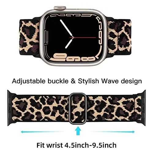 Lerobo Braided Band Compatible with Apple Watch Series 11 10 9 8 7 46mm 45mm 41mm Ultra SE 3 2 1 49mm Series 6 5 4 3 44mm 40mm 38mm 42mm Men iWatch Bands Women Stretchy Nylon Solo Loop Sport Strap - 7