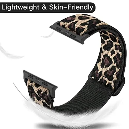 Lerobo Braided Band Compatible with Apple Watch Series 11 10 9 8 7 46mm 45mm 41mm Ultra SE 3 2 1 49mm Series 6 5 4 3 44mm 40mm 38mm 42mm Men iWatch Bands Women Stretchy Nylon Solo Loop Sport Strap - LEROBO (1)