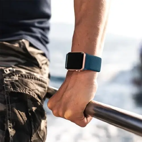 Lerobo Örgülü Kordon, Apple Watch Serisi 11 10 9 8 7 46mm 45mm 41mm Ultra SE 3 2 1 49mm Serisi 6 5 4 3 44mm 40mm 38mm 42mm Erkek iWatch Kordonları Kadın Esnek Naylon Solo Loop Spor Kayış ile Uyumlu - 6