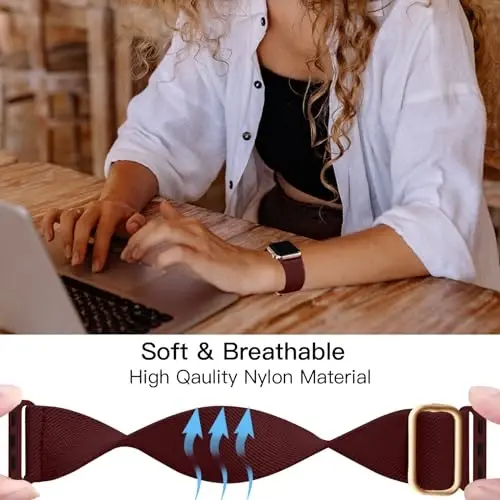 Lerobo Örgülü Kordon Apple Watch Serisi 11 10 9 8 7 46mm 45mm 41mm Ultra SE 3 2 1 49mm Serisi 6 5 4 3 44mm 40mm 38mm 42mm Erkek iWatch Kordonları Kadın Esnek Naylon Solo Loop Spor Kayış ile Uyumlu - 4