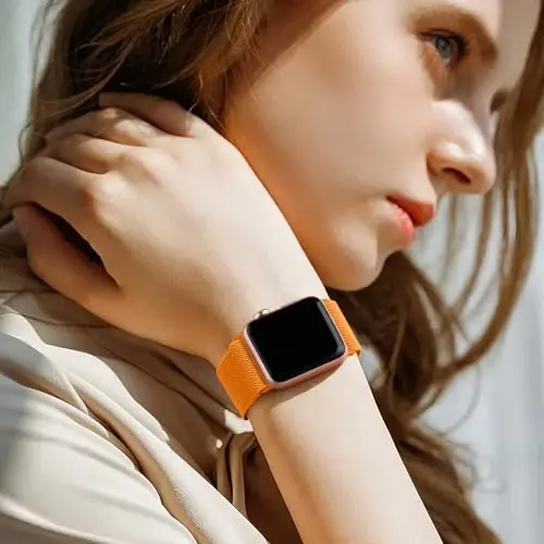Lerobo Örgülü Kordon Apple Watch Serisi 11 10 9 8 7 46mm 45mm 41mm Ultra SE 3 2 1 49mm Serisi 6 5 4 3 44mm 40mm 38mm 42mm Erkek iWatch Kordonları Kadın Esnek Naylon Solo Loop Spor Kayış ile Uyumlu - 5