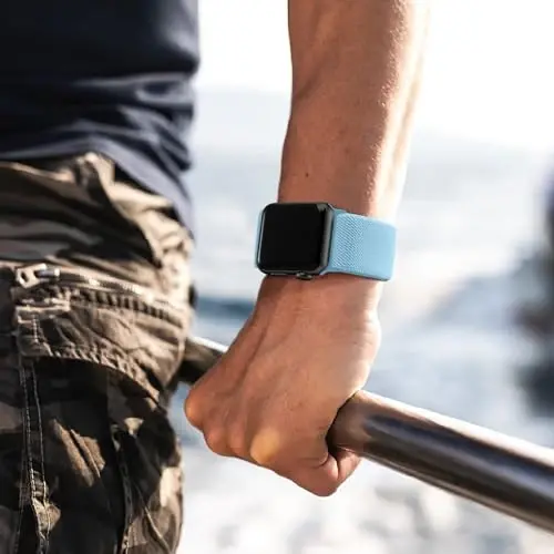 Lerobo Braided Band Compatible with Apple Watch Series 11 10 9 8 7 46mm 45mm 41mm Ultra SE 3 2 1 49mm Series 6 5 4 3 44mm 40mm 38mm 42mm Men iWatch Bands Women Stretchy Nylon Solo Loop Sport Strap - 5