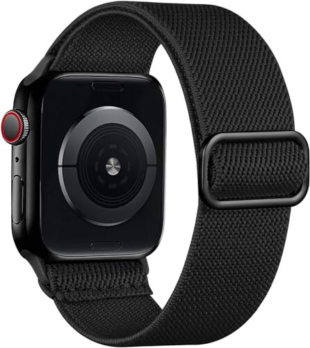 Lerobo Плетеный браслет совместим с Apple Watch Series 9 8 7 45mm 41mm Ultra 2 Band 49mm Series 6 5 4 SE 44mm 40mm Series 3 2 1 38mm 42mm Мужские iWatch браслеты Женские эластичные нейлоновые спортивные ремешки Solo Loop - 1