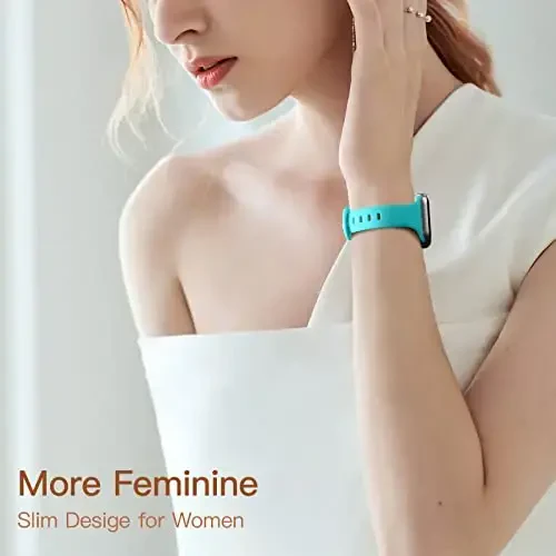 Lerobo Silicone Slim Bands Compatible for Apple Watch Band 44mm 42mm 45mm 38mm 40mm 41mm 49mm, Slim Thin Narrow Replacement Sport Strap Wristband for iWatch Series 8/7/6/5/4/3/2/1 SE Ultra Women Men - 3