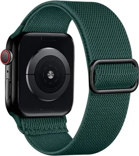Lerobo Stretchy Solo Loop Compatible with Apple Watch Bands for Women Men | Soft Nylon Sport Band for iwatch Series 12 11 10 9 8 7 6 5 4 3 2 1 SE Ultra 38/40/41/42/44/45/46/49mm, Breathable, Adjustable - Lerobo