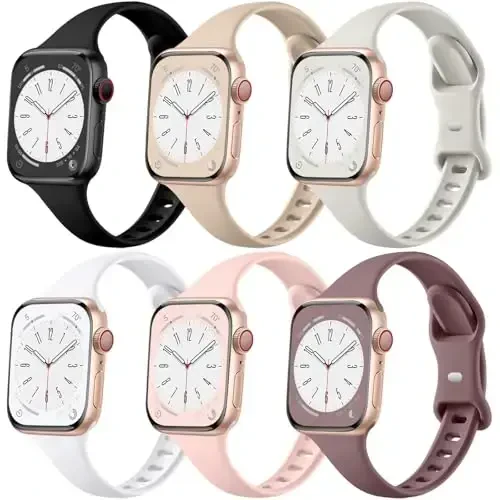Lerobo Yupqa Ingichka Tasmalar Apple Watch 40mm 38mm 44mm 45mm 46mm 42mm 41mm 49mm SE iWatch Tasmalar Ultra Seriyasi 10 9 8 7 6 5 4 3 2 1 Ayollar Erkaklar uchun, Yumshoq Tor Sport Bilaguzuk - 6
