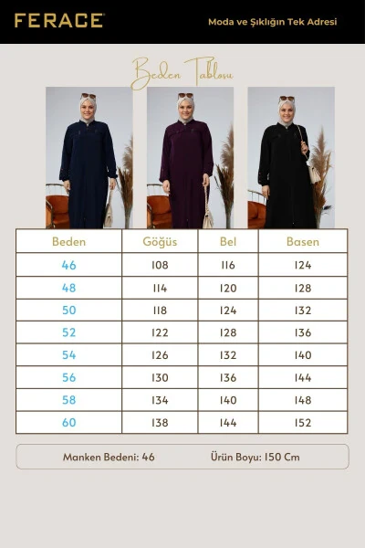 Летнее платье-халат для женщин больших размеров с пуговицами на рукавах - FERACE (1)