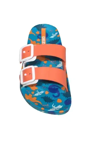 Летние детские нескользящие тапочки для бассейна, моря, ванной и улицы - ОРАНЖЕВЫЕ - 4