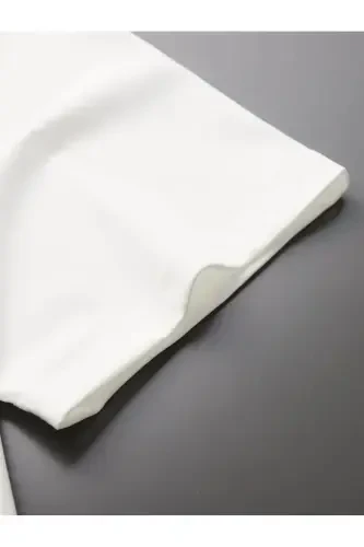 Летний костюм для девочки, серые тканевые штаны, белая футболка с цветочным принтом бабочек - Белый - 3