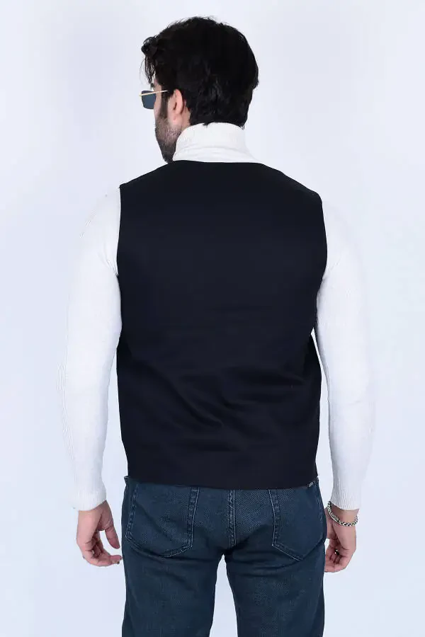 Летний льняной жилет для мужчин, много карманов. - 6