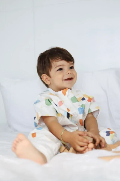 Летний спальный мешок для младенцев и детей 0,5 Tog (с коротким рукавом) - Dreamy Points - NINNA KIDS