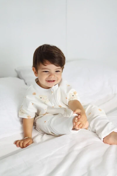 Летний спальный мешок для младенцев и детей 0,5 Tog (с коротким рукавом) - Любовь слона - NINNA KIDS