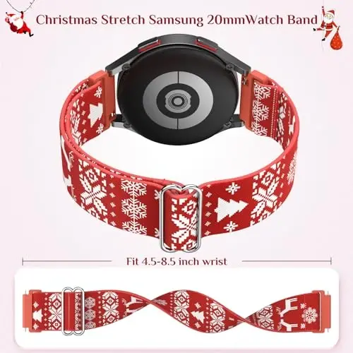 LETOID for Samsung Galaxy Watch Bands for Women, Bling Stretchy Nylon Strap Designed for Samsung Galaxy Watch 8/7/6/5/4/FE, Active 2 – Soft, Breathable, Adjustable, Glitter Elastic Wristband - 2