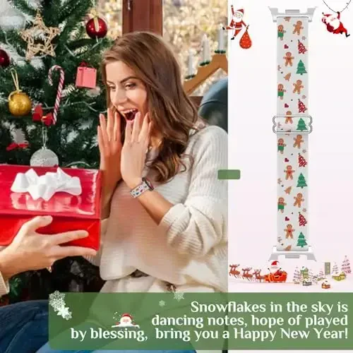 LETOID for Samsung Galaxy Watch Bands for Women, Bling Stretchy Nylon Strap Designed for Samsung Galaxy Watch 8/7/6/5/4/FE, Active 2 – Soft, Breathable, Adjustable, Glitter Elastic Wristband - 6