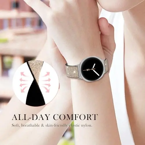 LETOID Stretchy Bands for Samsung Galaxy Watch Band Women Solo Loop | Skin-Friendly Elastic Adjustable Nylon Replacement Strap Fits 8 7 6 5 4 3 FE Active Pro Classic 47 46 45 44 43 42 41 40mm - 5