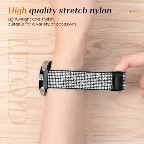 LETOID Stretchy Bands for Samsung Galaxy Watch 7 6 5 4 FE 40/44mm, 6 Classic 43/47mm, 4 Classic 42/46mm, 5 Pro 45mm, Active 2, Galaxy Watch Ultra Bands, Adjustable Breathable Elastic Fabric Strap - 4