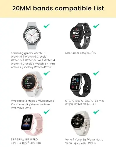 LETOID Stretchy Bands for Samsung Galaxy Watch 7 6 5 4 FE 40/44mm, 6 Classic 43/47mm, 4 Classic 42/46mm, 5 Pro 45mm, Active 2, Galaxy Watch Ultra Bands, Adjustable Breathable Elastic Fabric Strap - 5