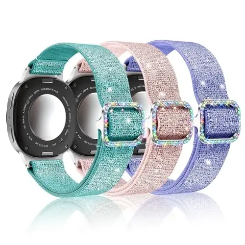 LETOID Stretchy Bands for Samsung Galaxy Watch Band Women Solo Loop | Skin-Friendly Elastic Adjustable Nylon Replacement Strap Fits 8 7 6 5 4 3 FE Active Pro Classic 47 46 45 44 43 42 41 40mm - 1