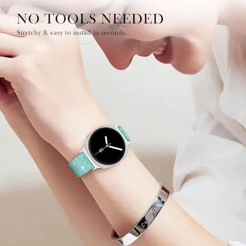 LETOID Stretchy Bands for Samsung Galaxy Watch Band Women Solo Loop | Skin-Friendly Elastic Adjustable Nylon Replacement Strap Fits 8 7 6 5 4 3 FE Active Pro Classic 47 46 45 44 43 42 41 40mm 