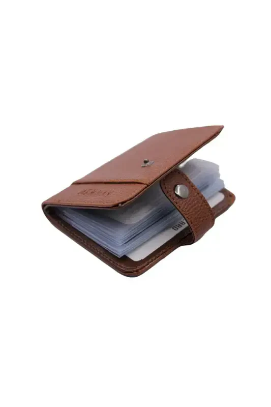 Letra-deri Görünümlü Içi Şeffaf Kartlıklı Cüzdan & Kartlık Dik Model-Taba - MKM MAN