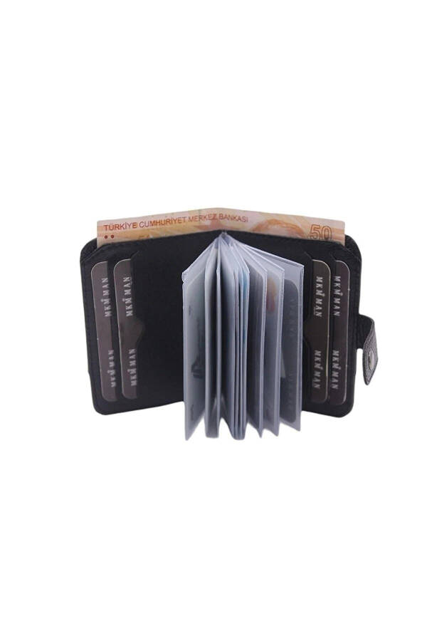 Letra-leather Look Transparent Card Holder Wallet & Cardholder Vertical Model - 3