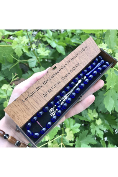 Letter rosary, gift rosary, blue rosary, my dear father, gift for father - KANUNİ TESBİH
