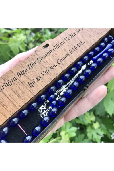 Letter rosary, gift rosary, blue rosary, my dear father, gift for father - 3