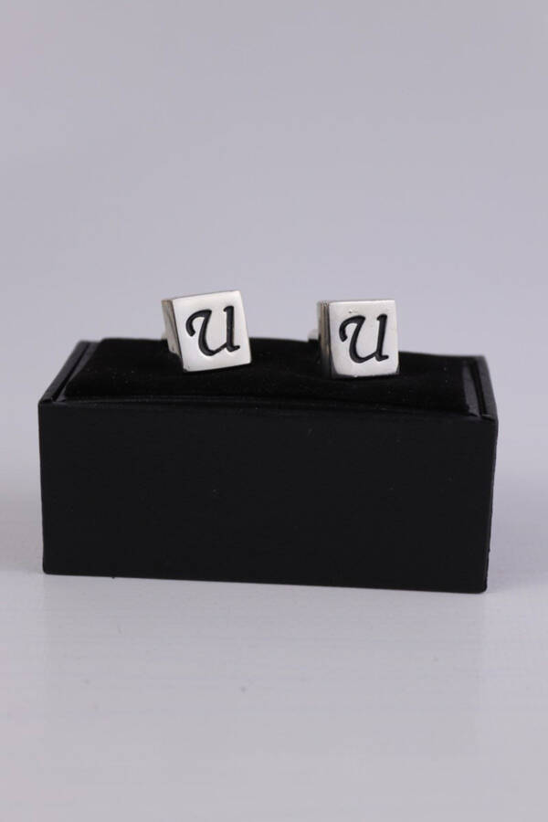 Letter U Silver Color Cufflinks - 1