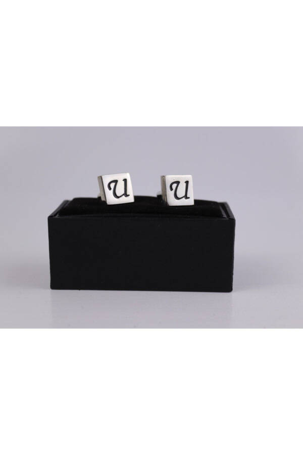 Letter U Silver Color Cufflinks - 2