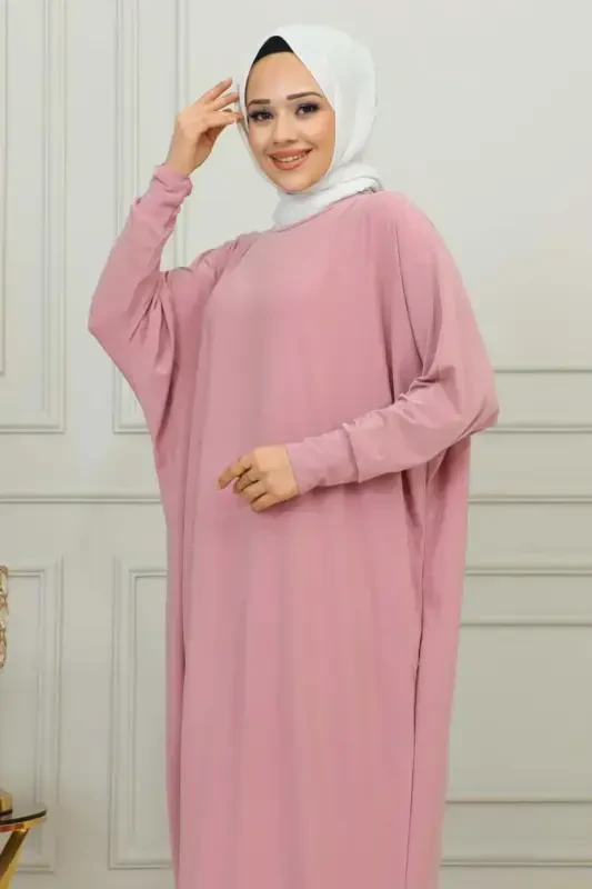 Летучая мышь рукав свободное платье ПУДРА-ПУДРА - 4