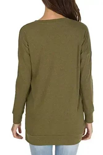 levaca Womens Fall Long Sleeve Pullover Side Oversizes Split Casual Loose Tunic Tops - 4