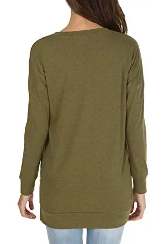 levaca Women's Fall Long Sleeve Side Split Loose Blouses Casual Pullover Tunic Tops | Side Split Fall Chothes Business Work Blouses Crew Neck Pullover Loose Outfit - LEVACA (1)