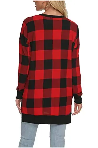 levaca Womens Fall Long Sleeve Pullover Side Oversizes Split Casual Loose Tunic Tops 