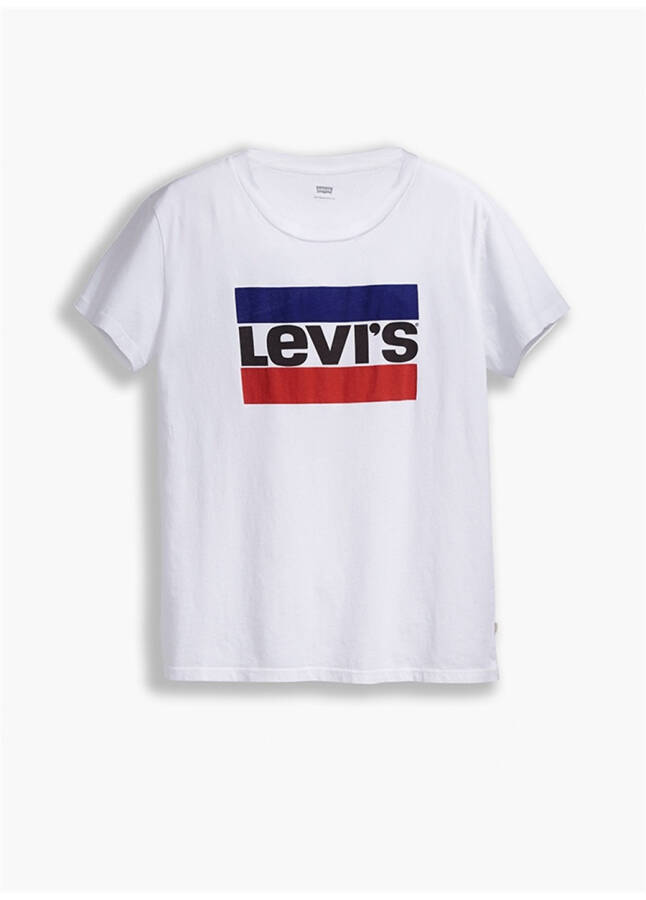 Levis 17369-1313 Bisiklet Yaka Kısa Kol Baskılı Beyaz Kadın T-Shirt - 8