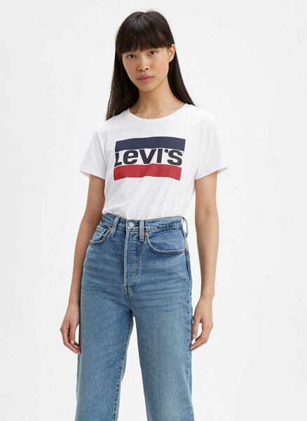 Levi's 17369-1313 Crew Neck Short Sleeve Printed White Women's T-Shirt - 1