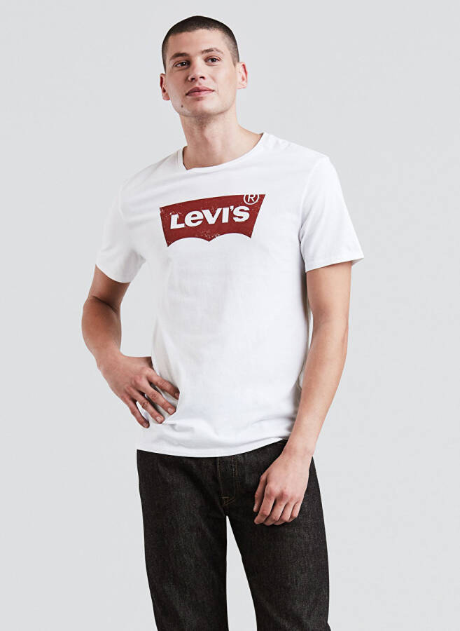 Levi's 17783-0315 Graphic Set-In Neck Short Sleeve Printed White Men's T-Shirt - 1