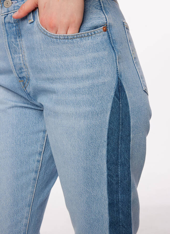 Levis 501 Crop Açık Mavi Yüksek Bel Kadın Denim Pantolon NEVER FADE - 9