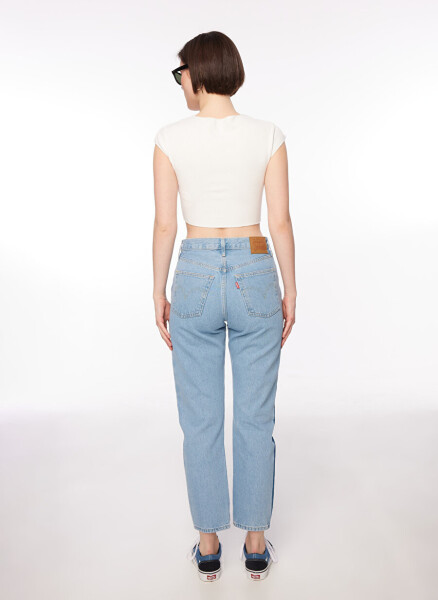 Levis 501 Crop Açık Mavi Yüksek Bel Kadın Denim Pantolon NEVER FADE - 10