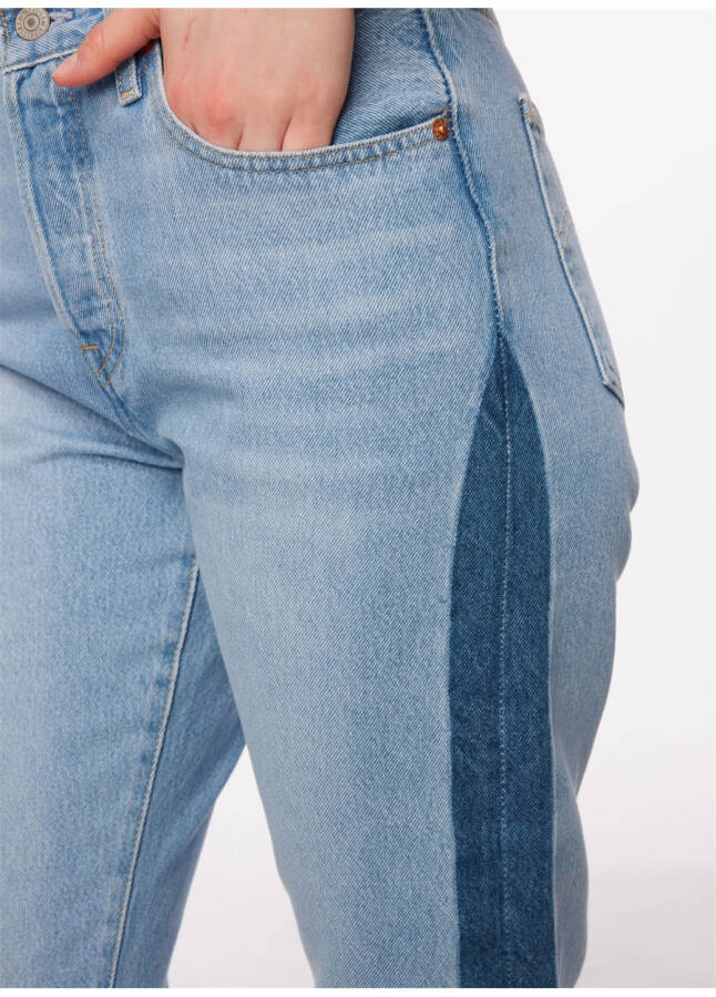 Levis 501 Crop Açık Mavi Yüksek Bel Kadın Denim Pantolon NEVER FADE - 14